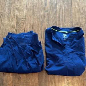 Healing Hands Navy Blue Scrub Set - Top XL and Pants L